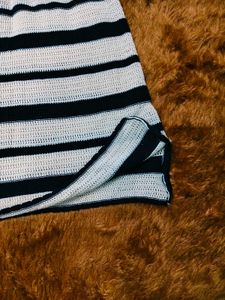 Striped Crochet Mini Skirt