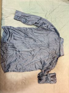 ZARA ORIGINAL Satin Long Sleeve Button-Up Shirt