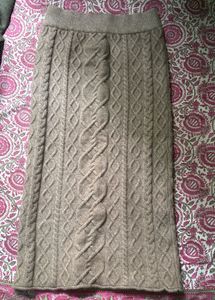 Cozy Knit Cable Midi Skirt