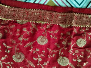 Red & Gold Embroidered Kurta Set From Ishin
