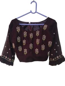 Elegant Embroidered Silk Blouse