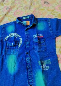 Cool Blue Denim Shirt for Boys