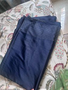 Elegant Navy Blue Embellished Saree