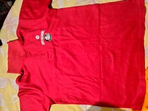 Stylish Red Polo Shirt with French Bulldog Print