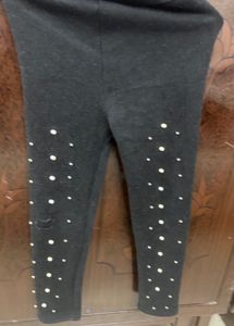 Black Pearl Embellished Leggings