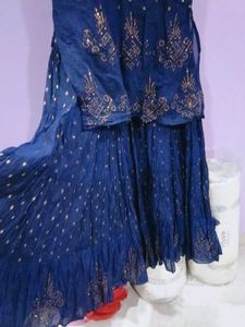 Stunning Navy Blue Embellished Kurta Set