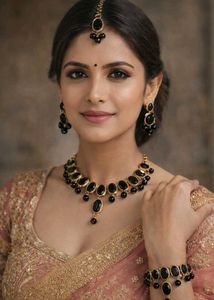 Elegant Black Stone Jewelry Set