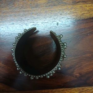Boho Silver Toned Gungroo Kada/ Bracelet