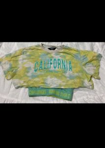 California Tie-Dye Crop Tee 🌿💙