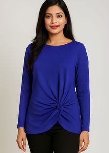Blue Twist Front Top