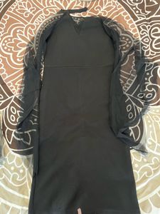 Elegant Black Sheer Sleeve Dress