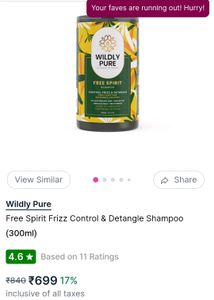 Wildly Pure Free spirit Frizz Control Shampoo