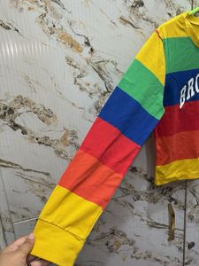 Vibrant Rainbow Striped Brooklyn T-Shirt