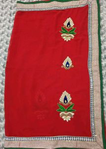 Red Embroidered Saree