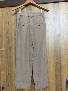 Tan Linen Blend Wide Leg Pants