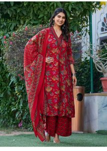 Vibrant Floral Print Kurta Set