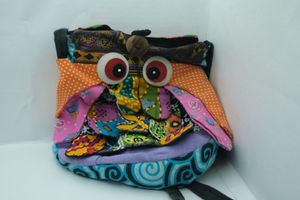 Colourful owl sling bag