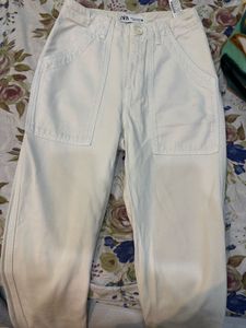 Zara Cream Cargo Pants
