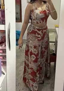 Floral Print Crop Top & Palazzo Set