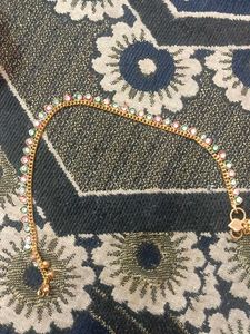 Gold Anklet with Stone Embellishments