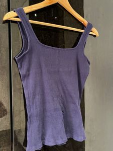 Ribbed Square Neck Tank Top
