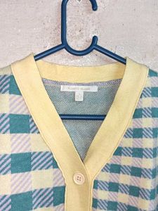 Gingham Cardigan Winter Sweater