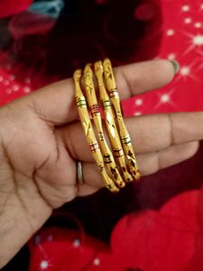 New Gold Plated Bangles with Intricate Design