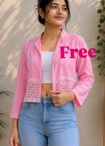 Women's Pink Printed Denim Look Jeggings | Stretch