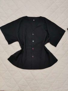 Chic Black Peplum Top