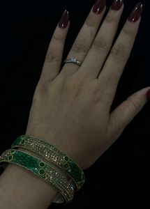 Exquisite Emerald &amp; Gold Bangles
