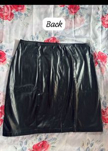 Black Faux Leather Mini Skirt
