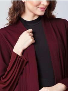 Maroon Long Cardigan