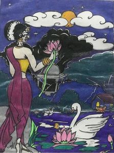 Serene Swan Lake Artwork