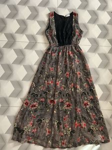 Floral Maxi Dress with Lace Detail