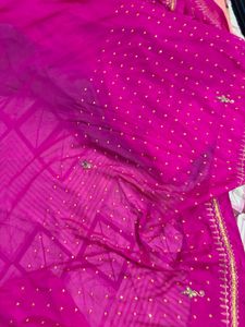 Vibrant Embroidered Silk Saree