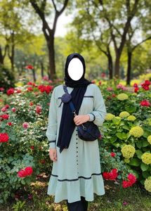 Elegant pista green Modest Dress