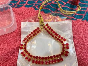 Stunning Red Stone Necklace Set with earrings
