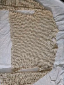 Chic Cream Crocheted Top