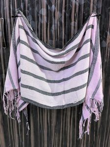 Striped Shawl with Fringe
