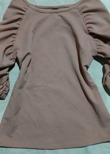 Blush pink Top with Puff Sleeves