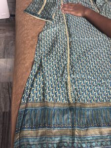 Bluish green Paisley Print Kurta
