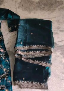 Embroidered Teal Kurta Set