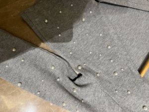 ZARA Grey Pearl Embellished Woolen Shrug