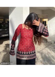Ajrakh Print Corset Back Kurti