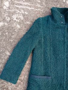 Cozy Teal Textured Coat