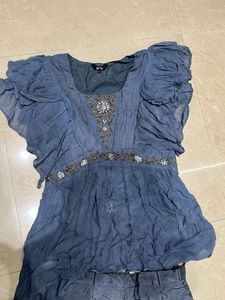 Blue Embellished Co-ord Set