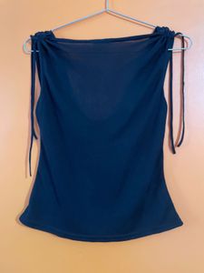 Chic Black Cowl Neck Sleeveless Top