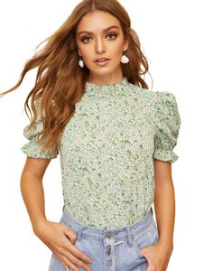 Floral Print Puff Sleeve Top
