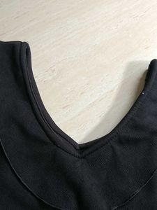 Stylish Black Ruffled Blouse