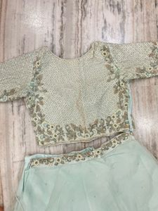 Elegant Mint Green Embellished Lehenga Choli